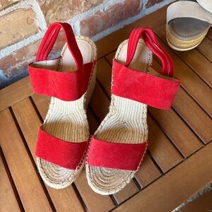 Red Suede Women's wedges Kenneth Cole